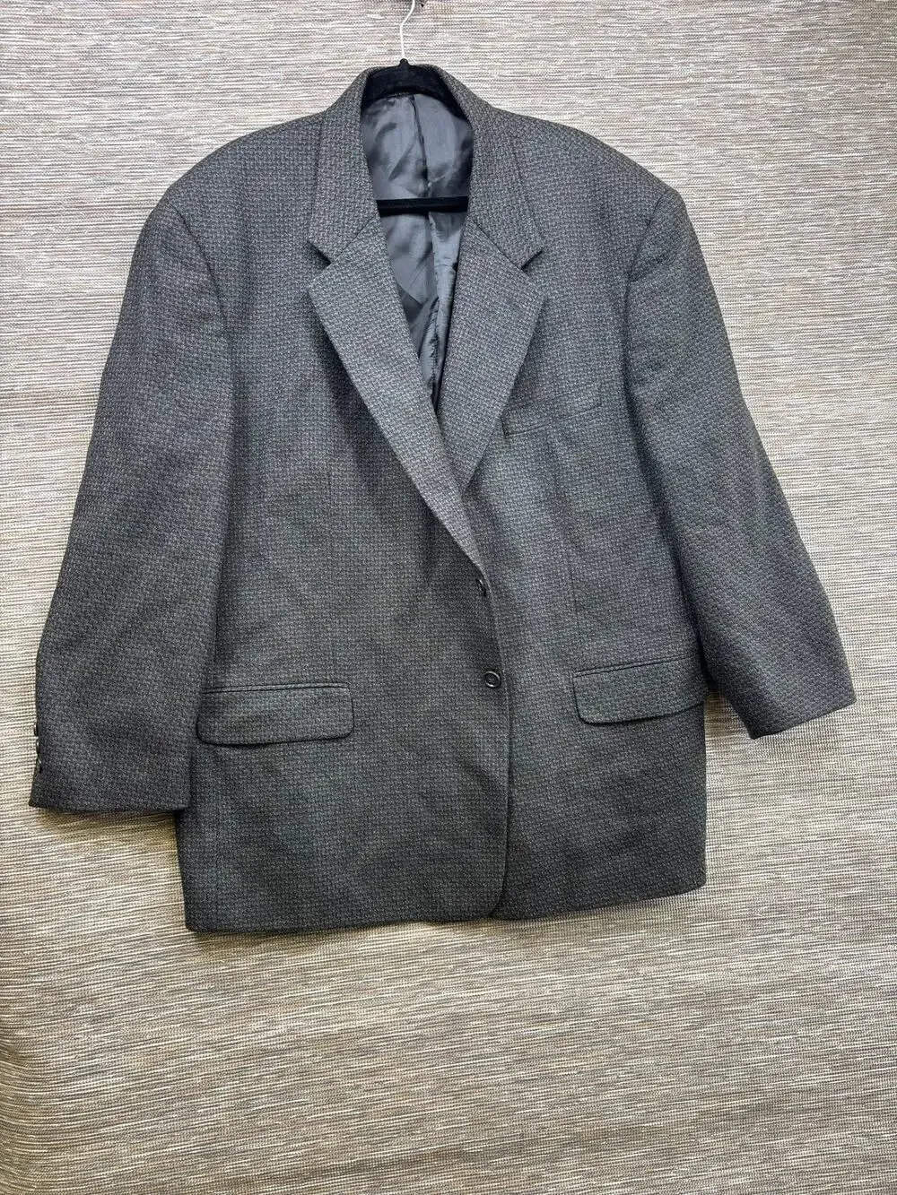 Joseph & Feiss Blazer Mens 52 Gray Wool Check Tweed Sport Coat Jacket Lined